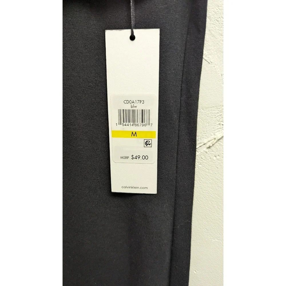 Calvin Klein Dress Women's Sz M Logo Piped Shirt Dress Black/White NWT $49 - Picture 5 of 6